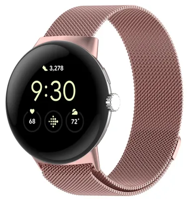 Produktbild von Smartwatch Armband Metall für Google Pixel Watch 4 / 3 45mm Magnet Band Pink
