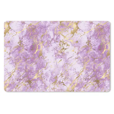Produktbild von MuchoWow® Schreibtischunterlage Gold - Marmor - Muster - Lila 60x40 cm - XXL Mauspad - Großes Mauspad
