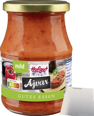 Produktbild von Hofgut Ajvar mild (370ml Glas) + usy Block