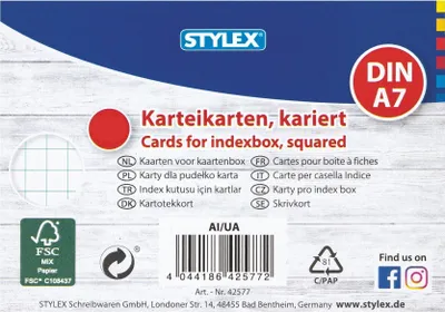 Produktbild von 1000 Karteikarten / DIN A7 / weiss / kariert