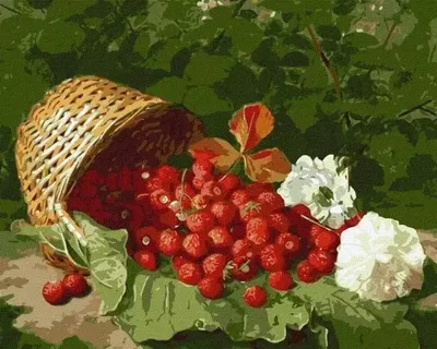 Immagine prodotto di Dipingere seguendo i numeri - Cestino con fragola 40x50 cm - Ideyka