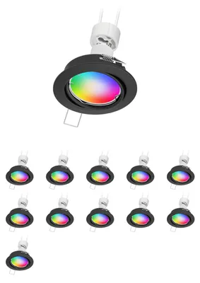 12x Einbauspot FERE, schwarz matt, schwenkbar, GU10, 5,41W, 473lm
