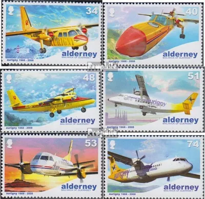 Produktbild von Briefmarken GB - Alderney 2008 Mi 339-344 (kompl.Ausg.) postfrisch Flugzeuge