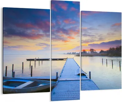 Produktbild von Bild auf Leinwand - Leinwandbild - Niederlande Natur Meer Sonnenuntergang - 95x80cm - Wand Bild - Wanddeko - Leinwanddruck - Bilder - Kunstdruck - Leinwand bilder - Wandkunst - CB95x80-2213