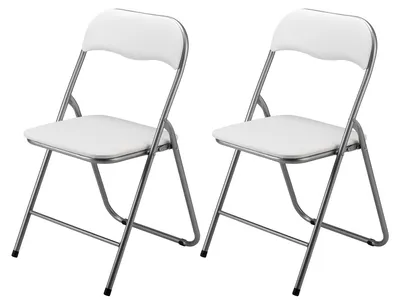 Produktbild von Bardi 2er-Set Klappstühle – Belastbarkeit: 100 kg – Für drinnen & draußen – Platzsparend & Pflegeleicht – 43 x 38 x 87 cm – Weiß