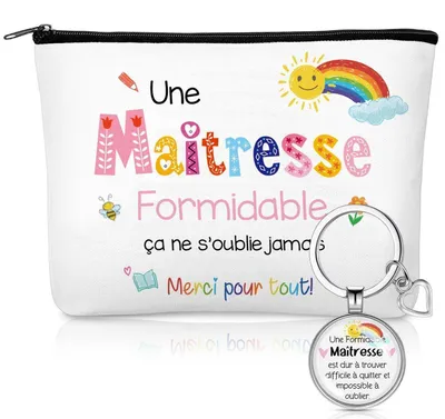 Immagine prodotto di Set regalo per insegnanti: pochette da toilette e portachiavi, 2 pezzi