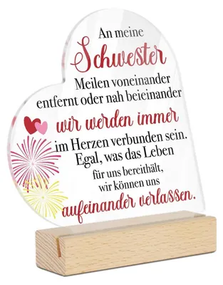 Image de Décoration de table en acrylique avec une inscription sur le thème de la sororité - Cadeau pour un anniversaire, Noël, pour la famille