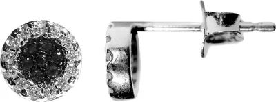Produktbild von Ohrstecker 925er Sterling Silber mit Zirkonia in verschiedenen Farben Farbe - Schwarz