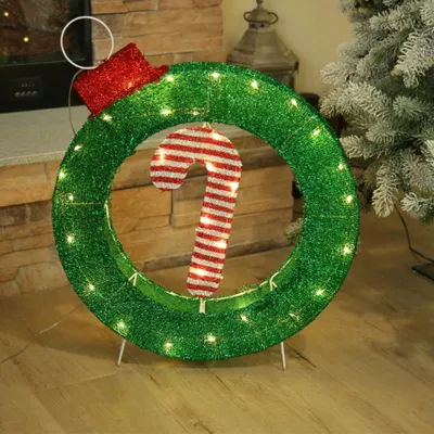 Zdjęcie produktu dla ACA Podświetlana dekoracja świąteczna ze stojakiem, 30 diod LED, stopień ochrony IP44, 49 x 8 x 63 cm, przewód zasilający o długości 5 m, X07301267