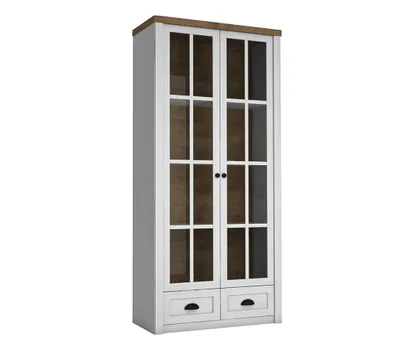 Image de AX LIVING Vitrine en verre Palmano W2T - largeur 90 cm, pin d'Andersen
