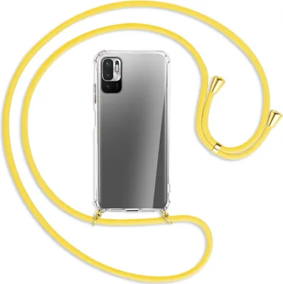 Produktbild von Handykette Backcover-Schutzhülle mit Band (Metall goldfarben) für Xiaomi Redmi Note 10 5G - gelb