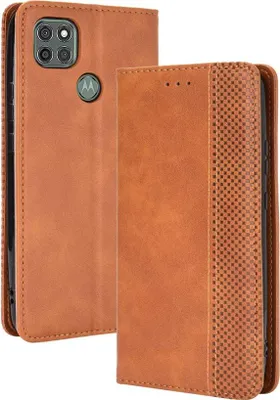 Produktbild von Motorola Moto G9 Power Hülle - Coverup Vintage Style Klapphülle - Braun
