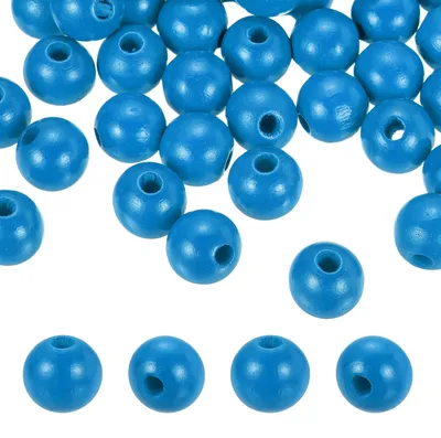200 Holzkugeln 16 mm blau, 4 mm Loch, DIY-Basteln