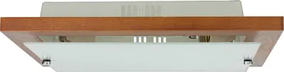 Produktbild von Deckenleuchte Holz Glas quadratisch B: 37 cm H: 6,5 cm flach 2x E27 Modern Deckenlampe Wohnzimmer Flur