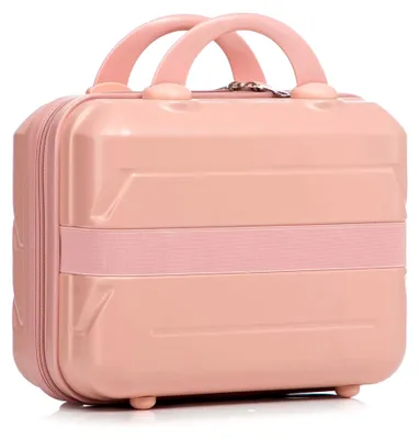 Produktbild von Kofferset 2-teilig ABS Spinner Zahlenschloss 14" Kosmetiktasche Rosa for Reisen
