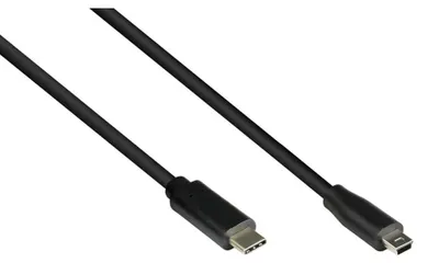 Zdjęcie produktu dla Alcasa 3310-CM018, 1,8 m, USB C, Mini-USB B, USB 2.0, Męska/Męska, Czarny
