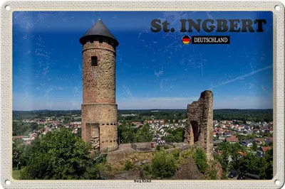 Produktbild von Blechschild Städte St. Ingbert Burg Kirkel Städtetrip 30x20cm
