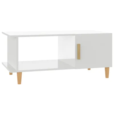 Produktbild von Eleganten-Stil Quadratischer 1 pcs - Modernes Wohnzimmertische - Couchtisch - Hochglanz-Weiß 90x50x40 cm Holzwerkstoff - Couchtische - Möbel26
