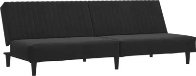 Produktbild von vidaXL Schlafsofa 2-Sitzer Schwarz Samt
