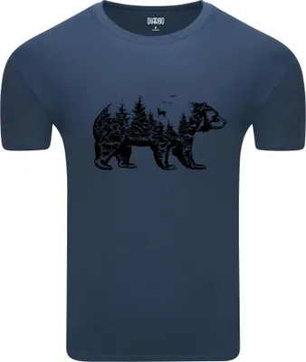 Produktbild von Diarbo Herren T-Shirt mit Aufdruck Wildtierporträts Waldbär Dunkelblau Gr.S