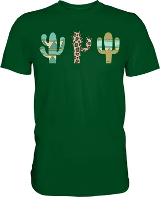 Produktbild von Kaktus Leopard Sukkulenten T-Shirt – Bottle Green / XL