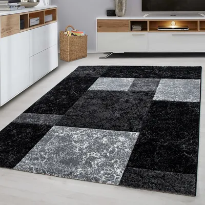 Zdjęcie produktu dla Ayyildiz | Dywan nowoczesny Hawaii 3D - 160 cm x 230 cm - Czarno-szary - Geometryczny wzór - Wysoka jakość