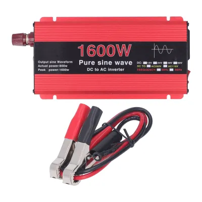 Immagine prodotto di Inverter a onda sinusoidale pura, 1600 W, lega di alluminio protettiva, inverter solare per uso esterno, per navi, da DC12 V a AC220 V