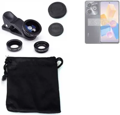 Produktbild von K-S-Trade Smartphone Kamera Linsen Set Kompatibel mit Infinix Hot 40 Pro 3in1 Clip-On Kamera Adapter Macro Weitwinkel FishEye Fischauge Objektiv Linse