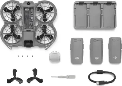 Produktbild von DJI Neo 2 Fly More Combo, 4 Rotoren, 12 MP, 2688 x 1512 Pixel, 7000 m, 1606 mAh, Schwarz, Grau