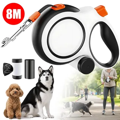 Produktbild von Rollleine für Hunde Hundeleine für Kleine Große Hunde 360° Verhedderungsfreier Ausziehbar mit Anti-Rutsch-Griff Schnellbremskno Einziehbar Dog Leash