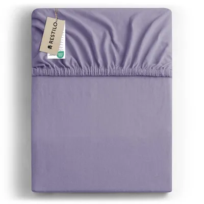 Produktbild von Spannbettlaken 100% Baumwolle Schlafzimmer Bettlacken Betttuch 220-240x220 Lavender
