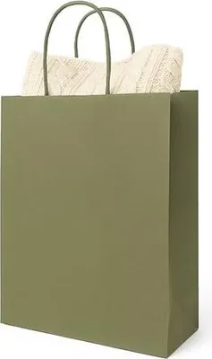 Obrázok produktu pre Papierová taška 230 x 120 x 300 mm khaki zelená matná – darčeková