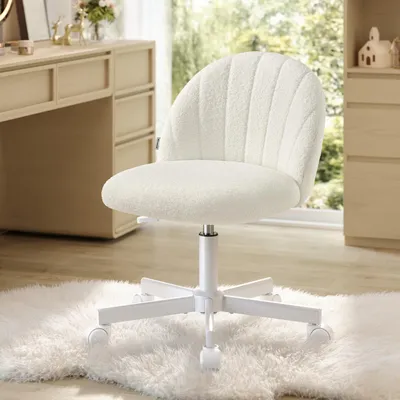 Produktbild von SONGMICS Homeoffice-Stuhl, Schminkstuhl aus Fleece, Schreibtischstuhl, Schaumstoffpolsterung, höhenverstellbar, für Arbeitszimmer, Schlafzimmer