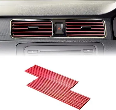 Image de Bandes décoratives pour intérieur de voiture - Personnalisation du volant - Modèle en U - 20 pièces - Rouge