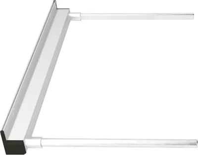 A product shot of a metal parallel guide attachment for a power tool, shown against a white background.