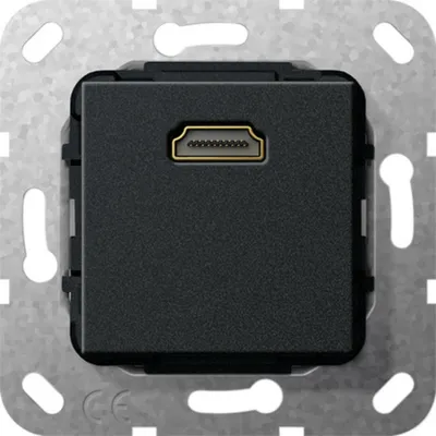 Produktbild von GIRA HDMI Kabelpeitsche Einsatz 567010 Schwarz matt