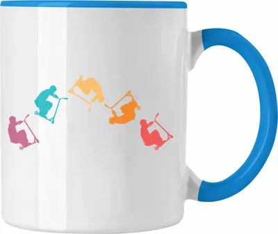 Produktbild von Trendation - Scooter Roller Fahrer Geschenk Tasse Scooterfahrer Geschenkidee Scooting Geschenkidee Jungs Profi Scooterfahrer Pro Grafik (Blau)