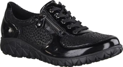 Produktbild von Waldläufer Havy Orthotritt H89001-001 Damen, Halbschuh,Schwarz, Lack/Stretch - Damenschuhe Bequeme Schnürschuhe, Schwarz, /textil (taipei giraffestretch)