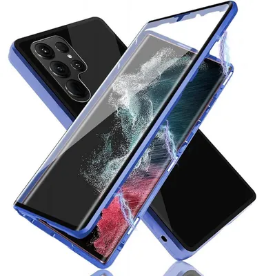 Obrázek produktu pro Pro Samsung Galaxy S24 Ultra Mobile Phone Case 360 Magnetic Glass Bumper Metal Case Case Cover