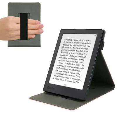 Produktbild von kwmobile Schutzhülle kompatibel mit Kobo Aura H2O Edition 2 - Hülle e-Reader mit Schlaufe Ständer - - Rosegold