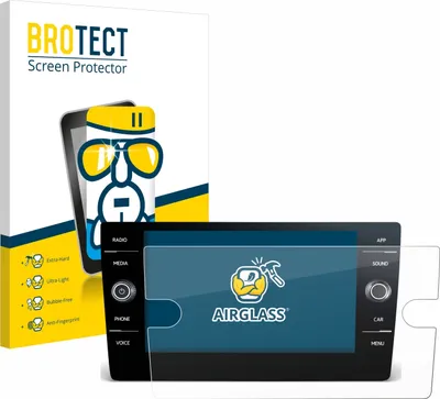 Produktbild von BROTECT Schutzglas für Volkswagen T-Roc 2017-2019 Discover Media 8" 2017-2019 Schutzfolie Panzer Folie Glas Display Schutz klar