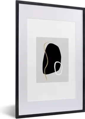 Produktbild von MuchoWow® Gerahmtes Poster Minimalismus - Abstrakt - Design 40x60 cm - Poster mit Schwarzem Bilderrahmen Wandposter Rahmen Foto Bilder - Poster in Rahmen