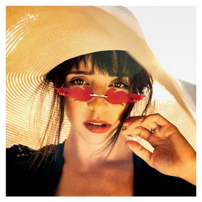 Produktbild von Sonnenbrille im Flammen-Design, verspiegelt, randlos, rot, für Damen, Partybrille, geeignet für Halloween, Karneval, Kostüme und Accessoires