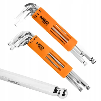 Produktbild von NEO TOOLS Innensechskant & Torx Langschlüssel Set mit Kugel