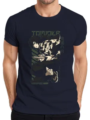 Immagine prodotto di Giyu Tomioka Kimetsu no Yaiba Demon Slayer Anime Geschenk Herren T-Shirt, Navy, L
