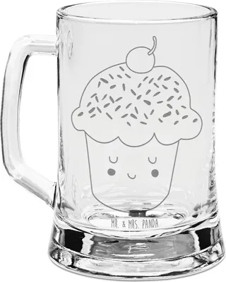 Produktbild von Mr. & Mrs. Panda Krug Cupcake - Transparent - Geschenk, Cupcakes, Küche Deko, Muffin, Wunder, Bierkrug Mit Gravur, Lustige Sprüche, Motivation, Backen, Glaskrug, Glas