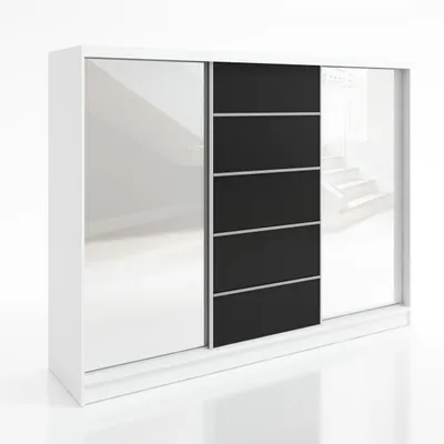 Produktbild von Schwebetürenschrank TARO 3-türiger Kleiderschrank mit 3 Spiegeln und Kleiderstangen – Funktionalität und Eleganz!