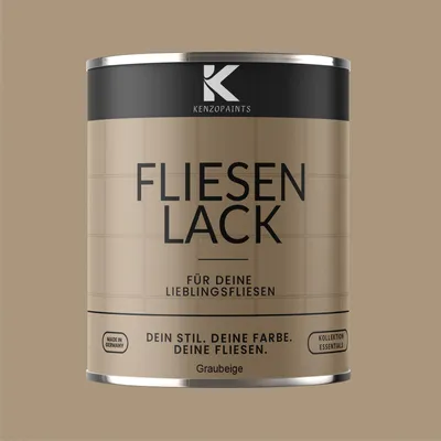 Produktbild von Kenzopaints 750ml Fliesenlack Fliesenfarbe - Graubeige (RAL 1019)
