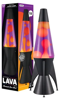 Produktbild von LAVA® – Lavalampe Evenfall Rocket 2391, gelbes Wachs, lila Flüssigkeit, dekorati