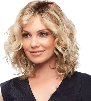 Produktbild von ASKSA Perücke Damen Mode Synthetische Gold Kurze Lockige Anti Warping Wasserwelle Haar Perücke